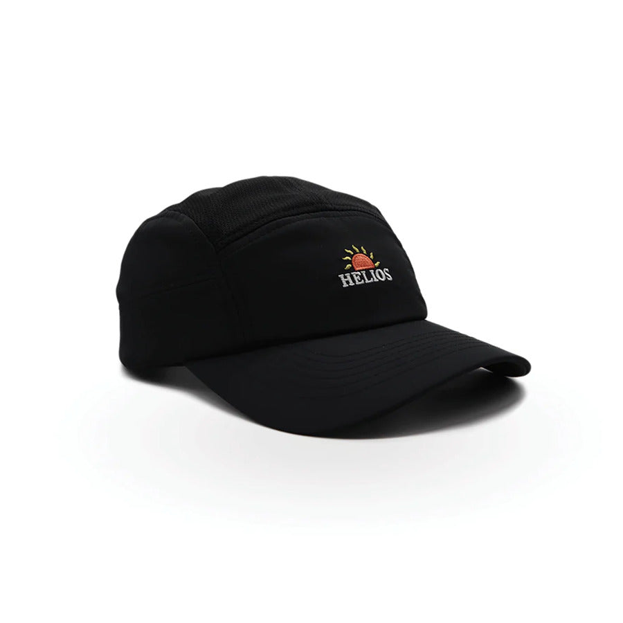 Helios Ultralight 7 Panel Running Cap | Firm Brim | Black
