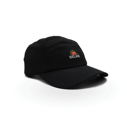 Helios Ultralight 7 Panel Running Cap | Firm Brim | Black