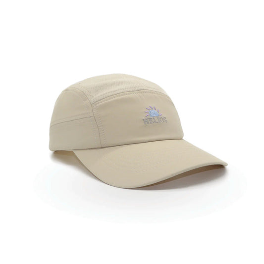 Helios Ultralight 7 Panel Running Cap | Firm Brim | Tan