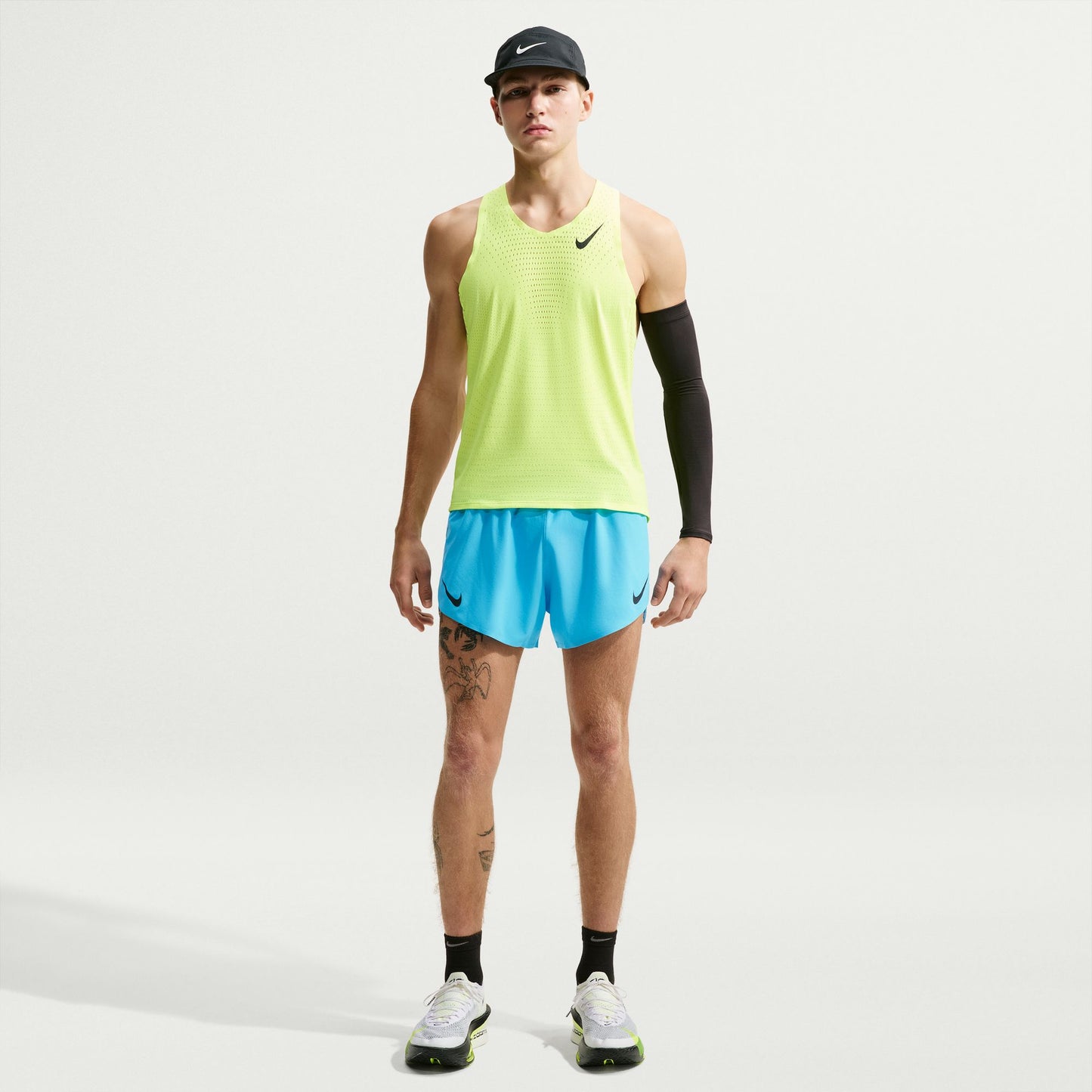 Nike AeroSwift 4" Shorts | Lt Current Blue / Black | Mens
