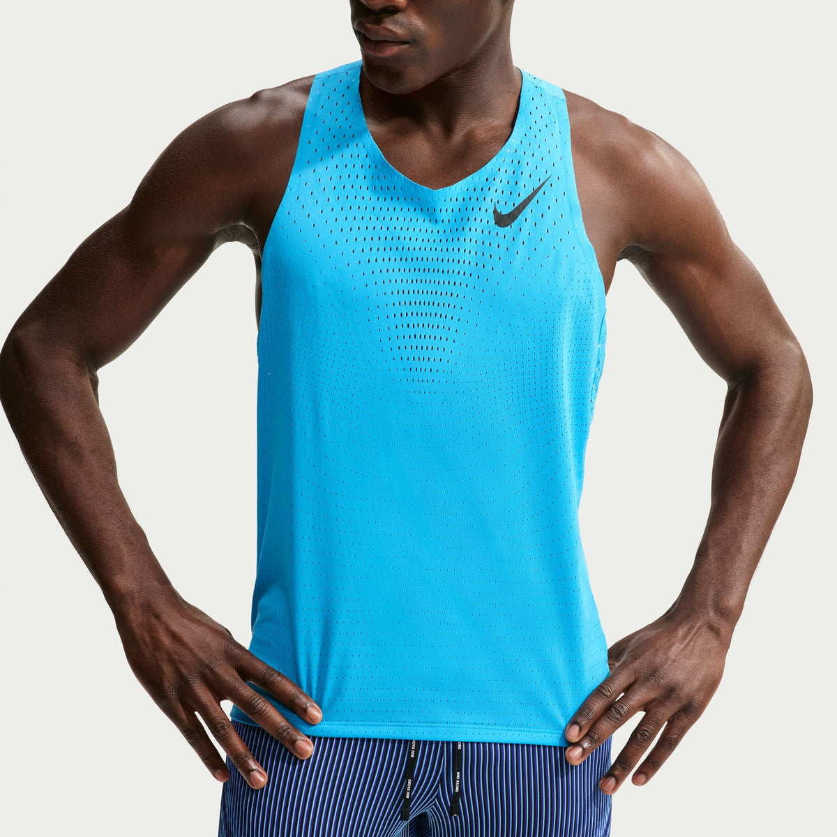 Nike AeroSwift Singlet | Light Current Blue / Black | Mens