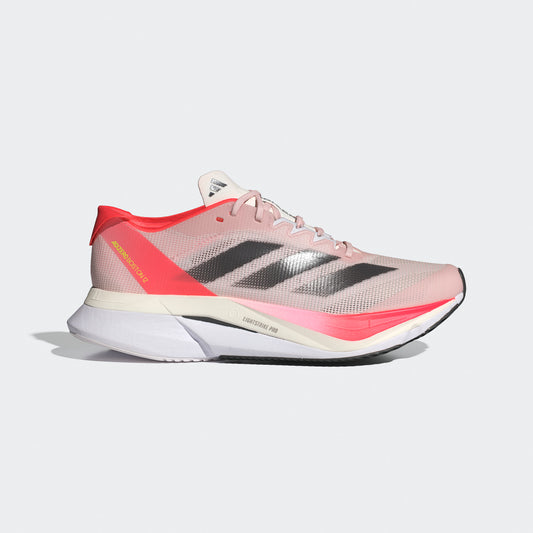 adidas Adizero Boston 12 | Sandy Pink / Aurora Met. / Solar Red | Womens