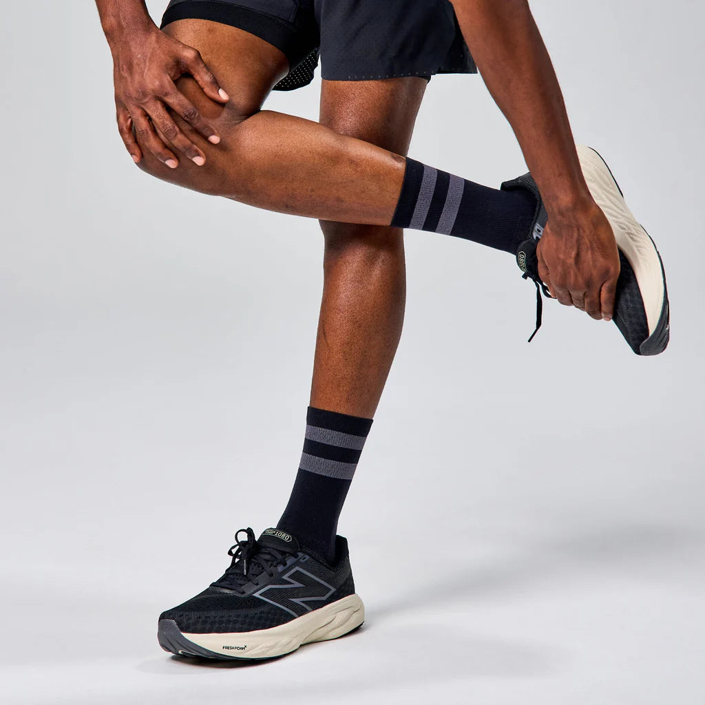 Feetures Elite | Light Cushion | Mini-Crew | Black High Top Stripe