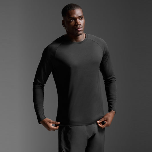 2XU Aero Mesh Long Sleeve Tee | Black / Silver Reflective | Mens