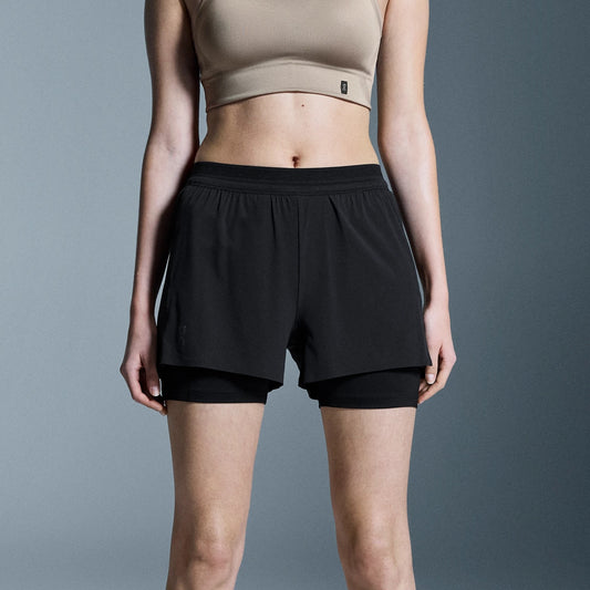 On 3" Performance 2/1 Shorts | Black | Womens
