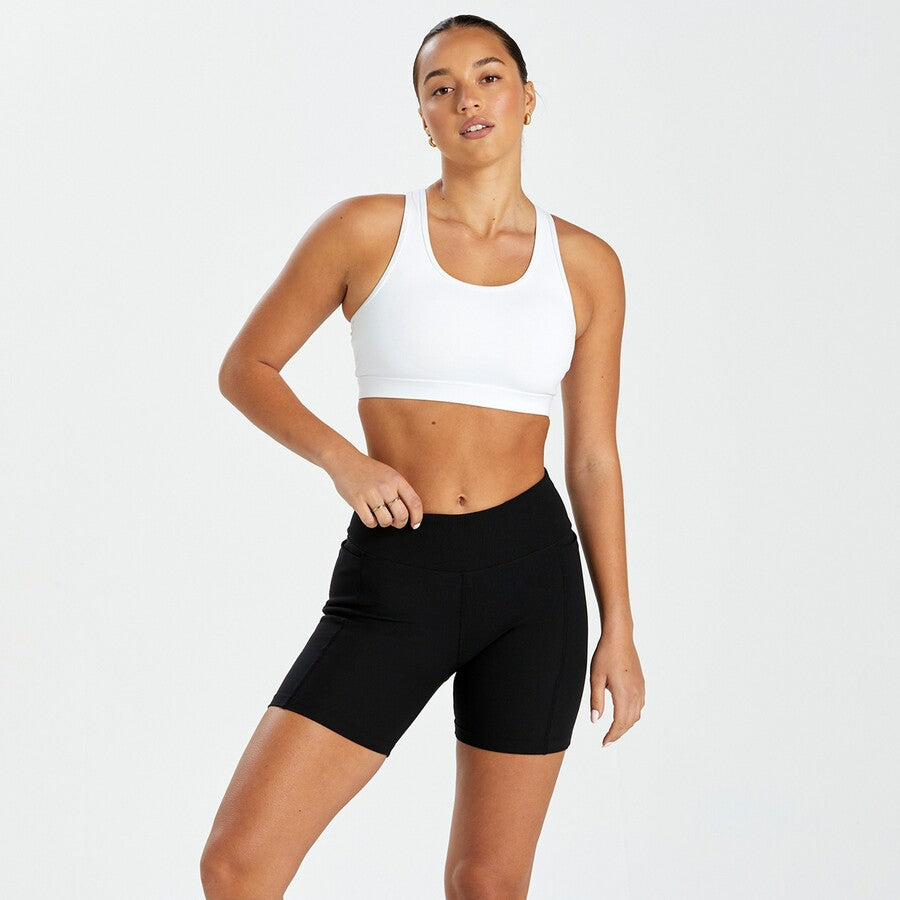 abi and joseph Tiebreak Rib Dual Pocket Mid-Thigh Tight | Black | Womens