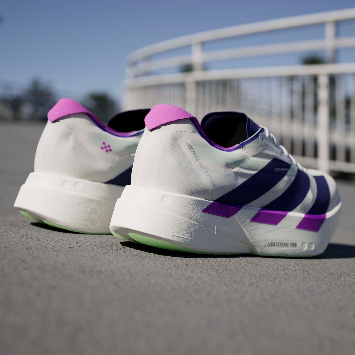 adidas Adizero Adios Pro 4 | Core White / Collegiate Purple / Lime Burst | Mens