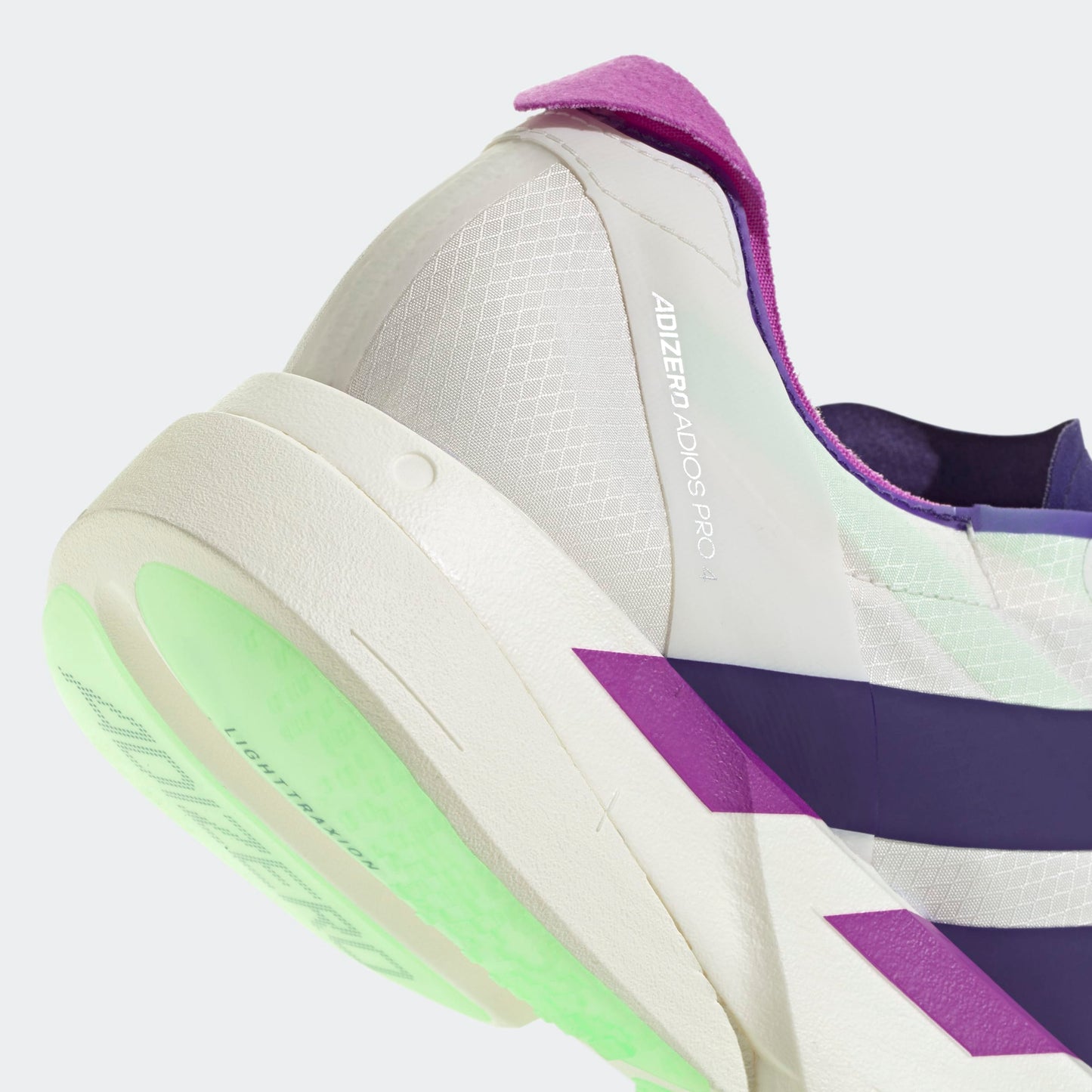 adidas Adizero Adios Pro 4 | Core White / Collegiate Purple / Lime Burst | Mens