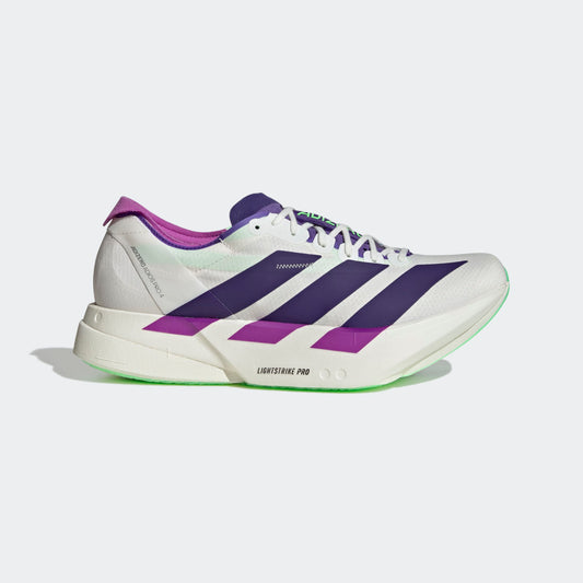 adidas Adizero Adios Pro 4 | Core White / Collegiate Purple / Lime Burst | Mens