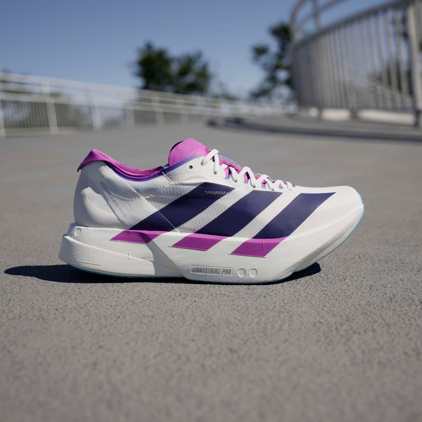 adidas Adizero Adios Pro 4 | Core White / Collegiate Purple / Semi Blue Burst | Womens