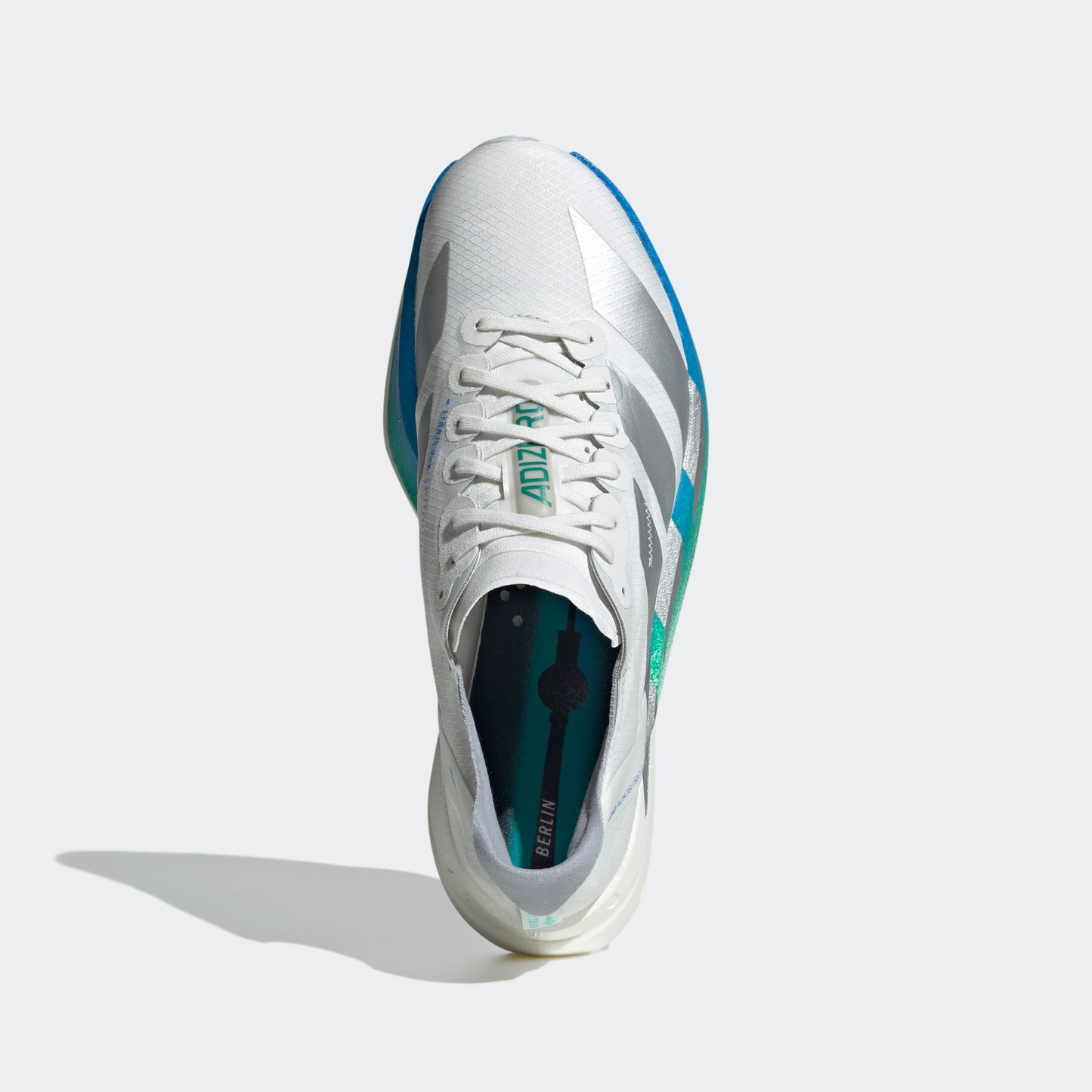 adidas Adizero Adios Pro 4 | Crystal White / Matte Silver / Glory Green | Womens