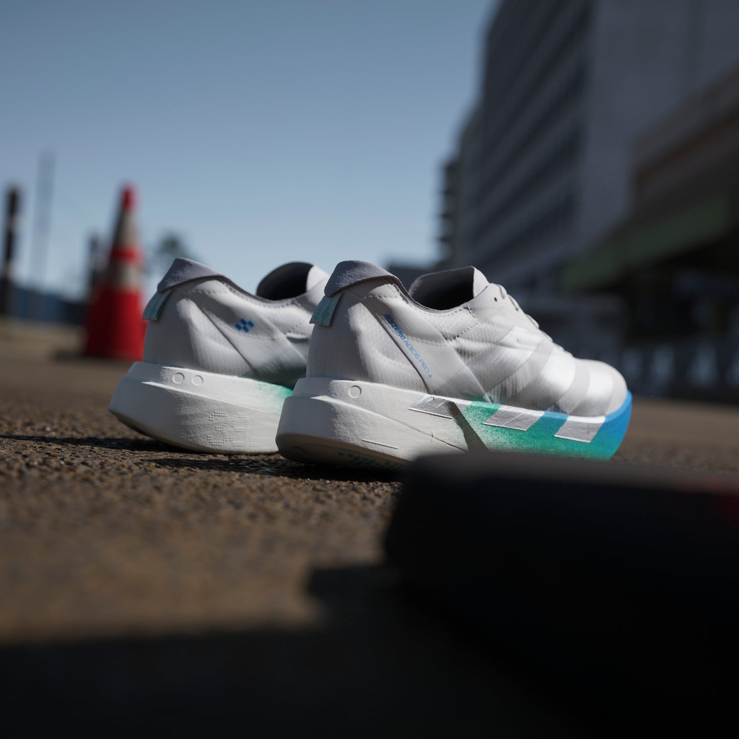 adidas Adizero Adios Pro 4 | Crystal White / Matte Silver / Glory Green | Womens