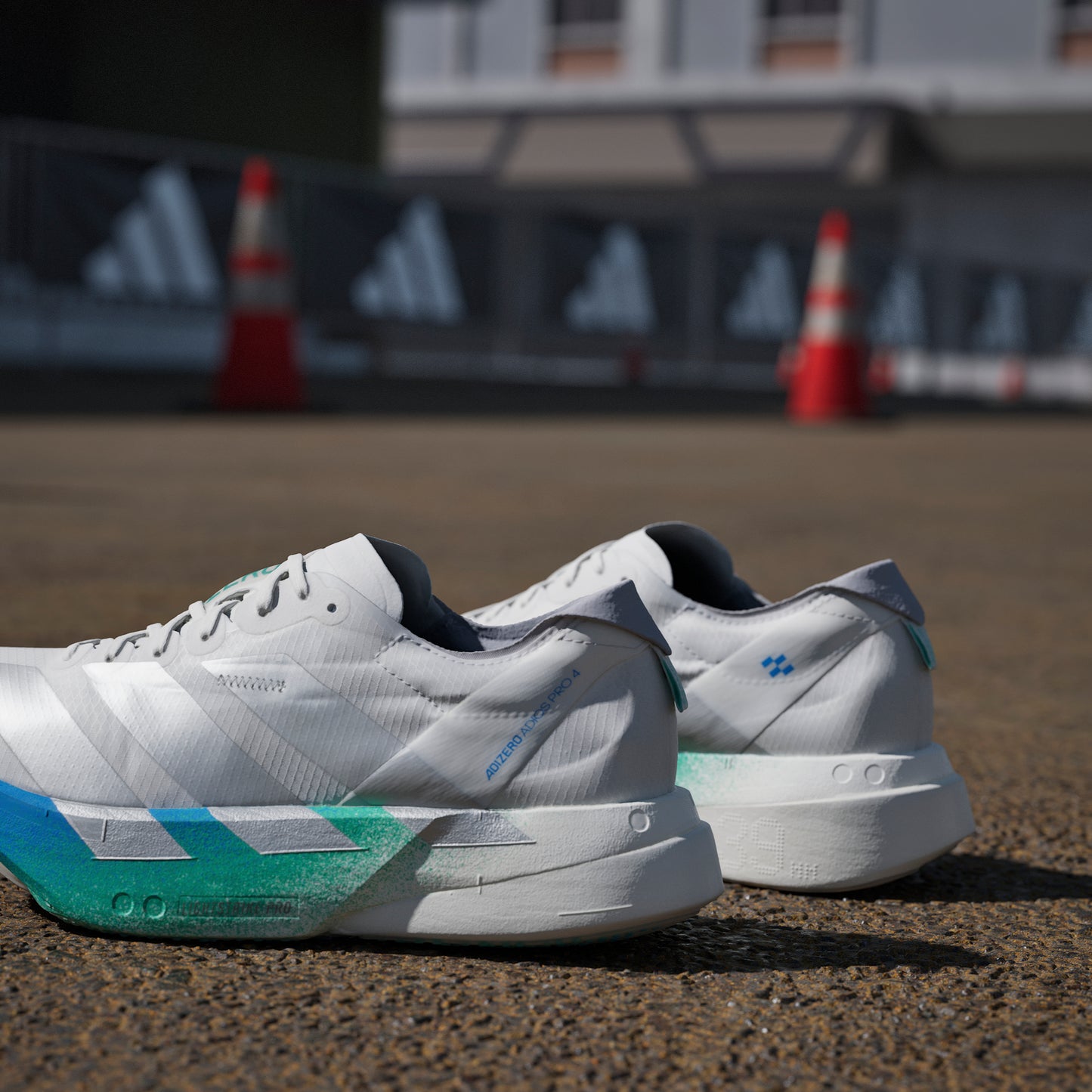 adidas Adizero Adios Pro 4 | Crystal White / Matte Silver / Glory Green | Womens