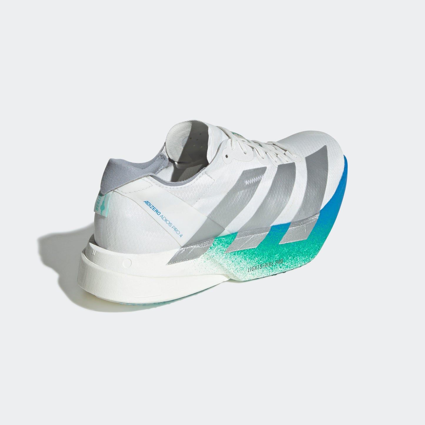 adidas Adizero Adios Pro 4 | Crystal White / Matte Silver / Glory Green | Womens