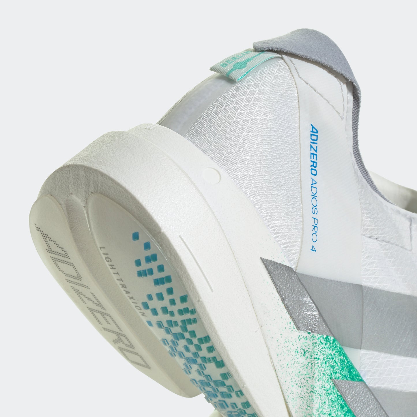 adidas Adizero Adios Pro 4 | Crystal White / Matte Silver / Glory Green | Womens