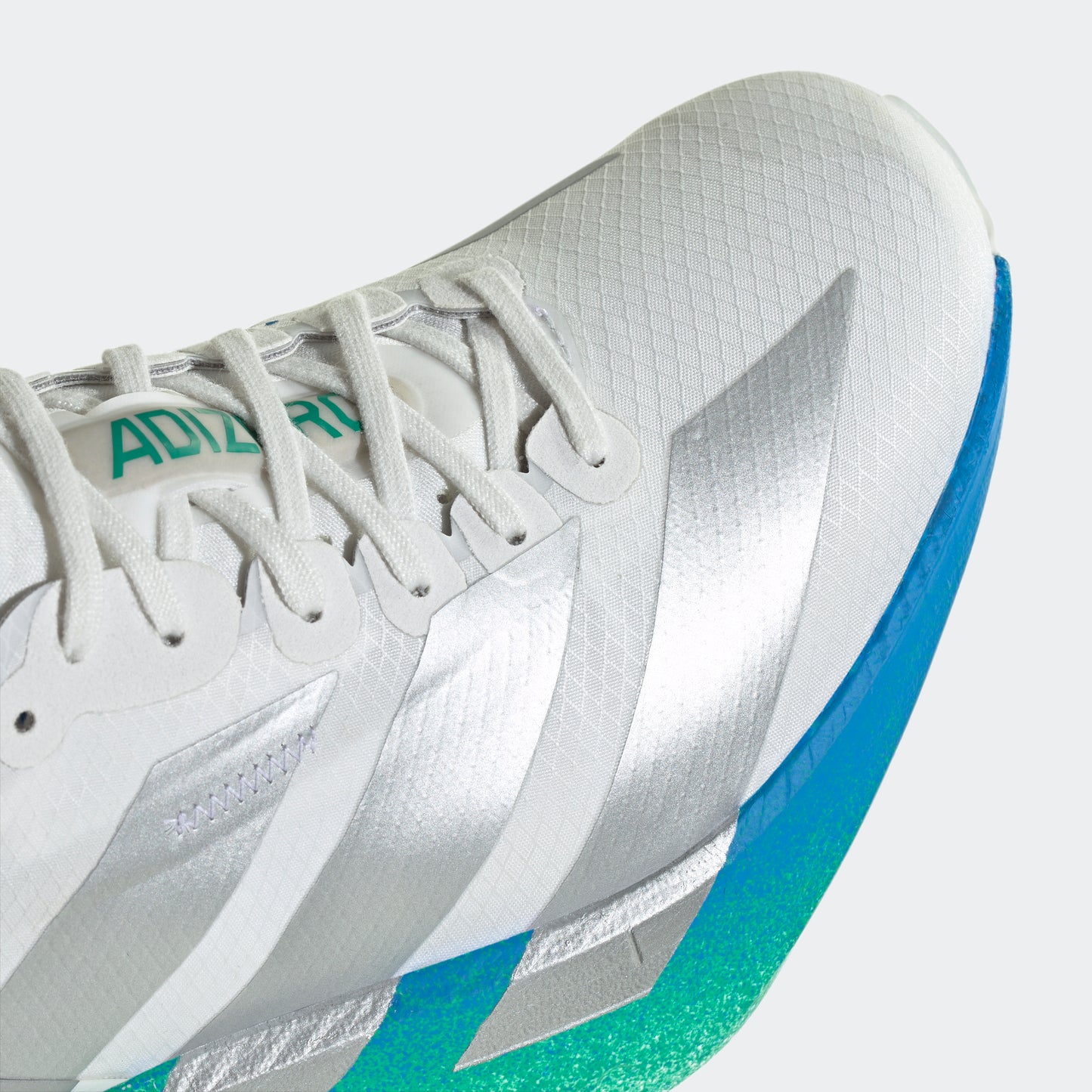 adidas Adizero Adios Pro 4 | Crystal White / Matte Silver / Glory Green | Womens