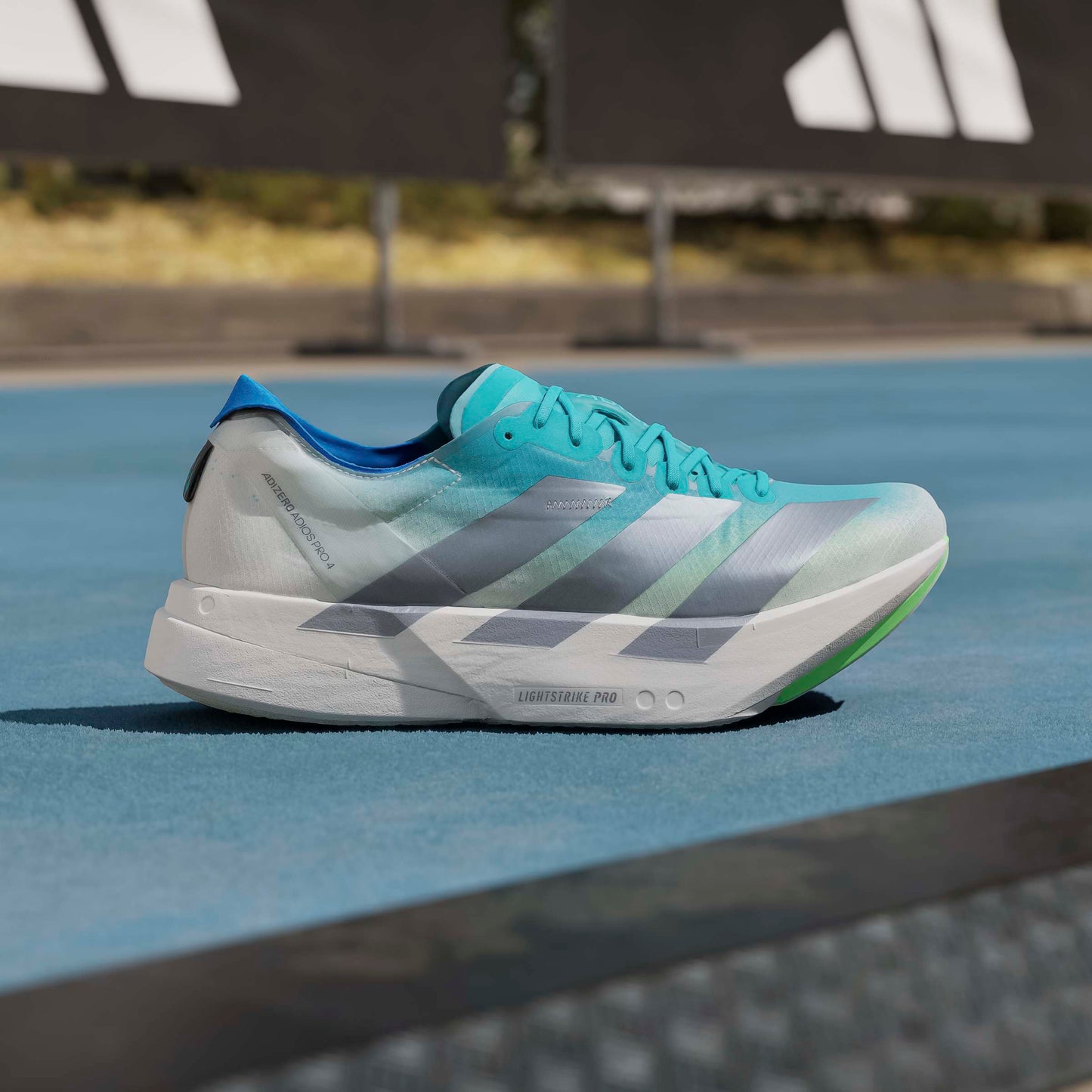 adidas Adizero Adios Pro 4 | Hi-Res Aqua / Iron Metallic / Grey One | Mens