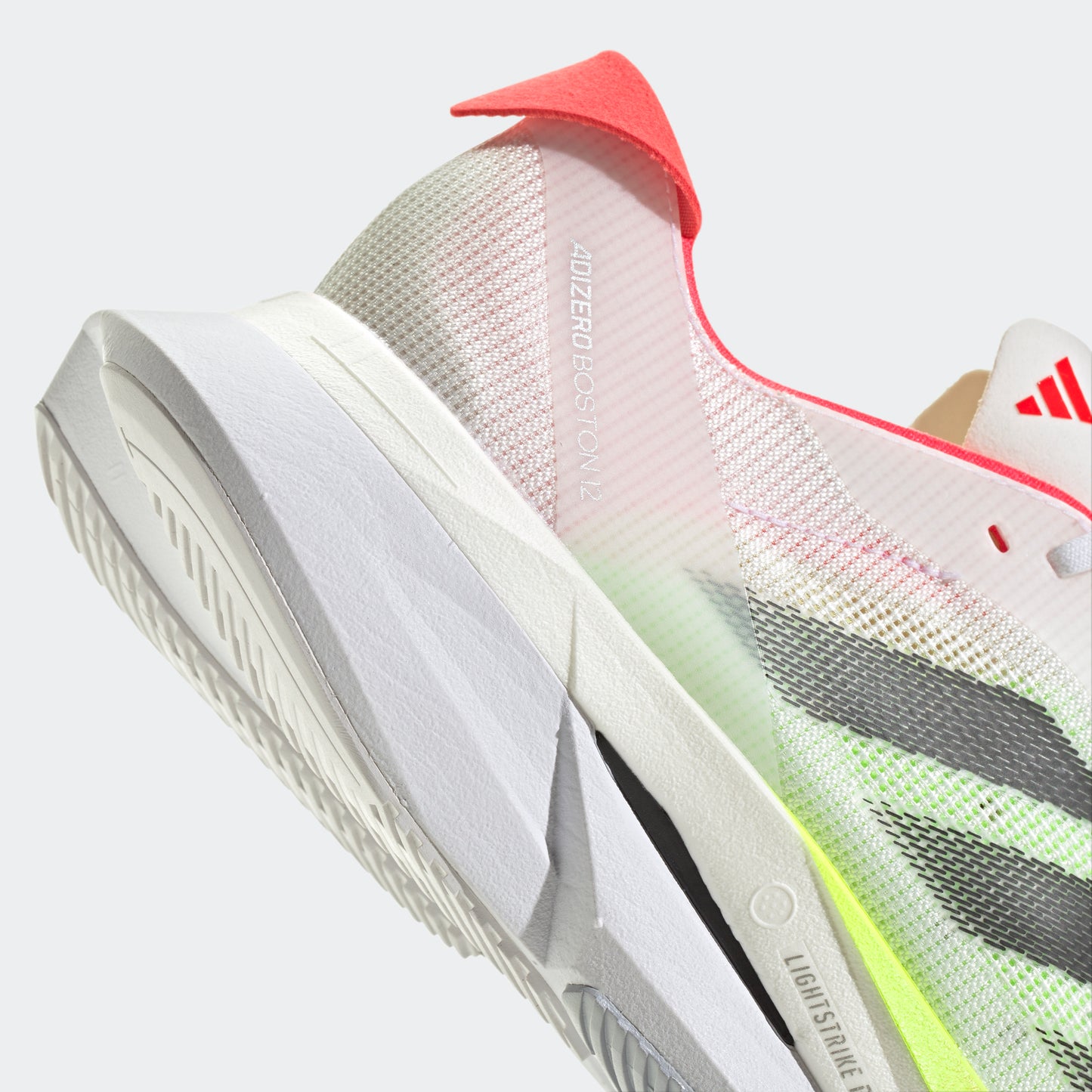adidas Adizero Boston 12 | Footwear White / Core Black / Lucid Red | Womens