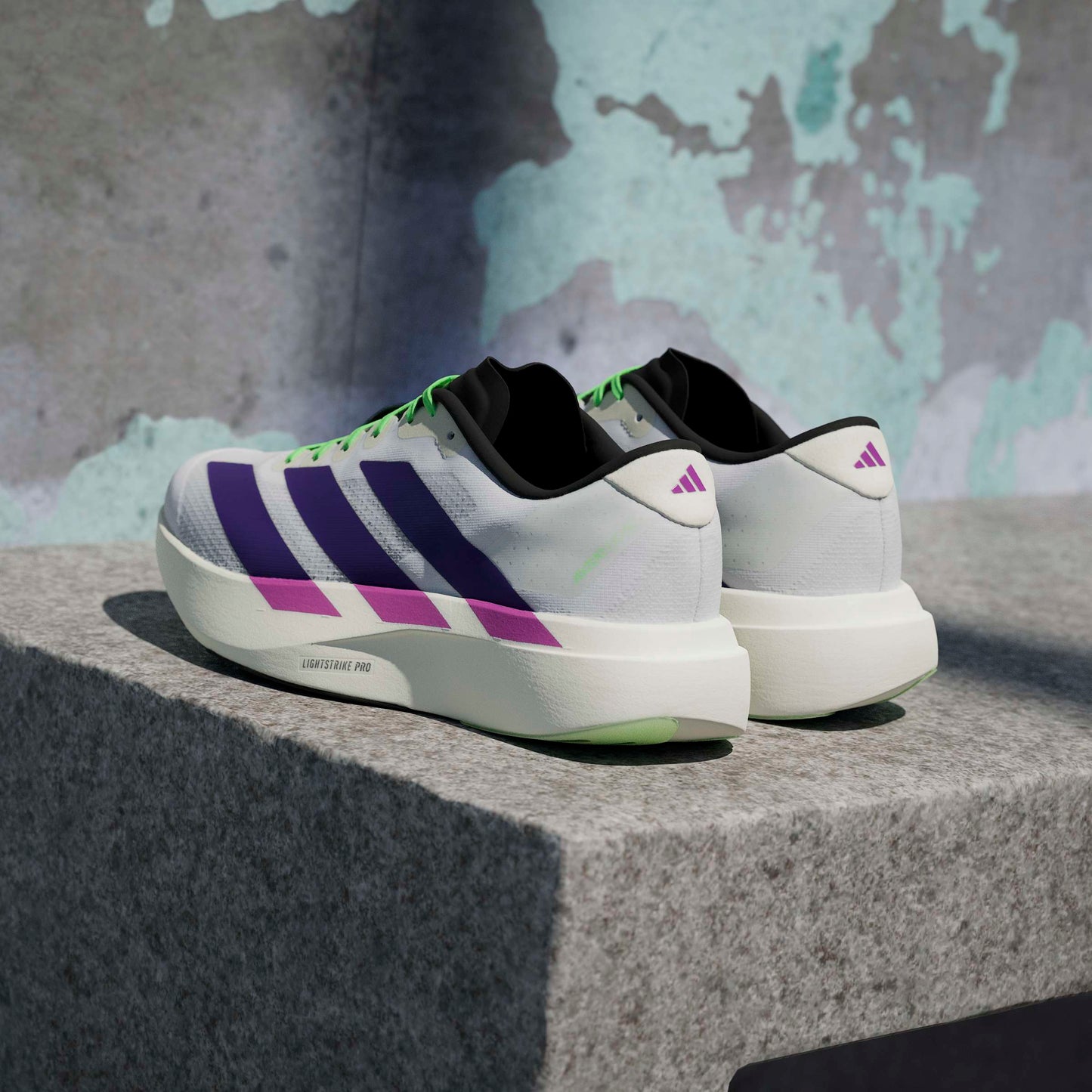 adidas Adizero Evo SL | Cloud White / Collegiate Purple / Lime Burst | Mens