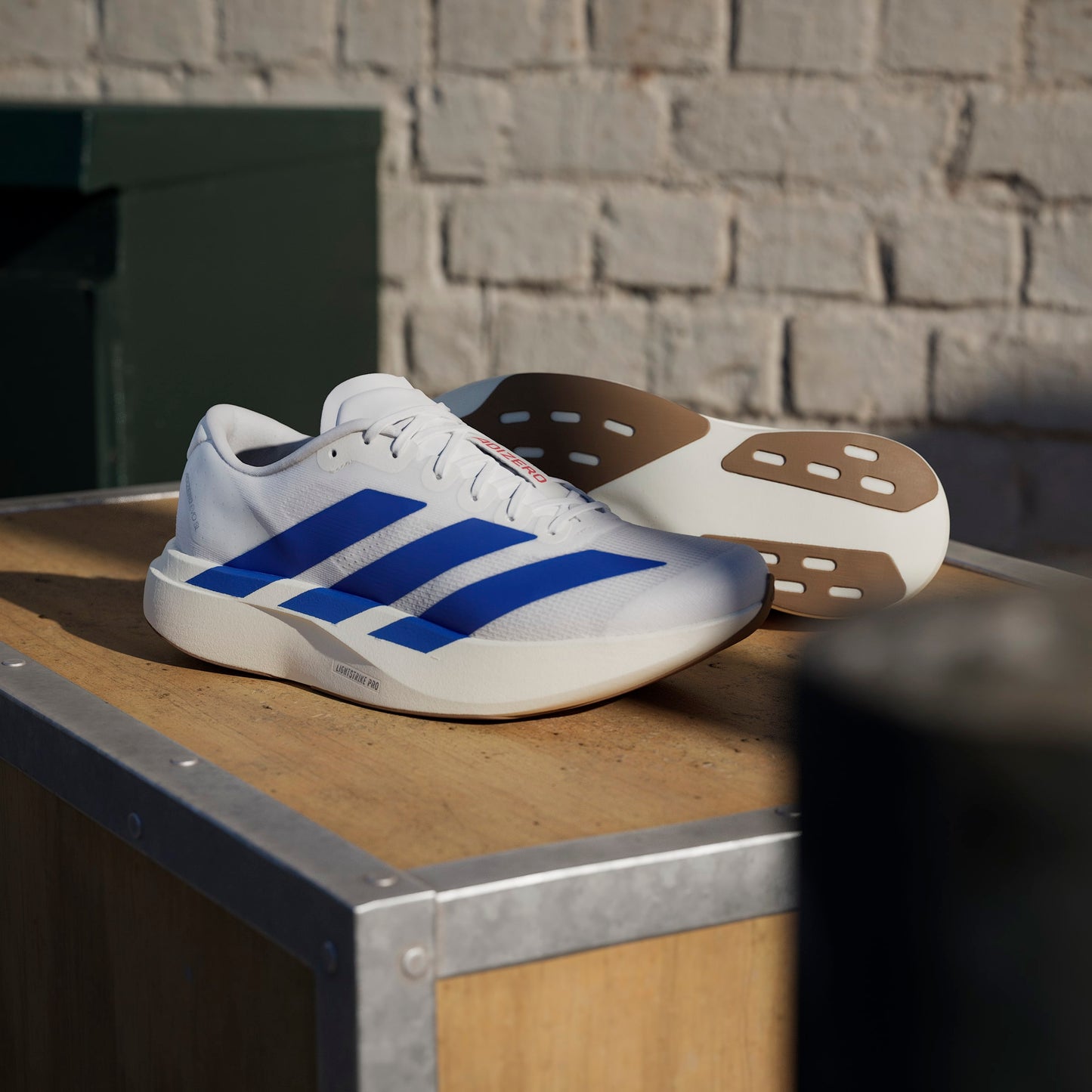 adidas Adizero Evo SL | Footwear White / Team Royal Blue / Pure Ruby | Mens
