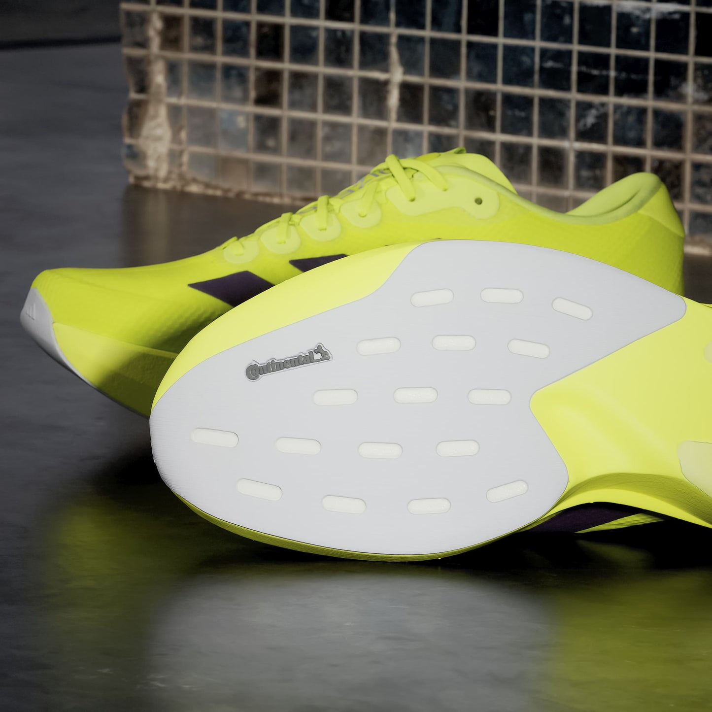 adidas Adizero Evo SL Woven | Solar Yellow / Aurora Plum / Powder Plum | Mens