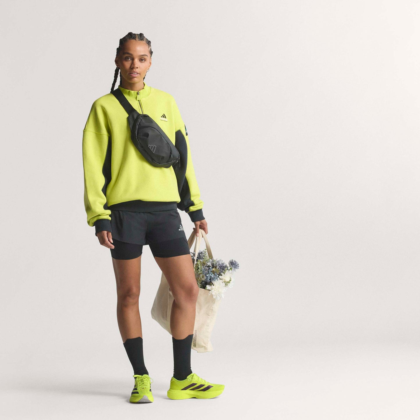 adidas Adizero Evo SL Woven | Solar Yellow / Aurora Plum / Powder Plum | Womens