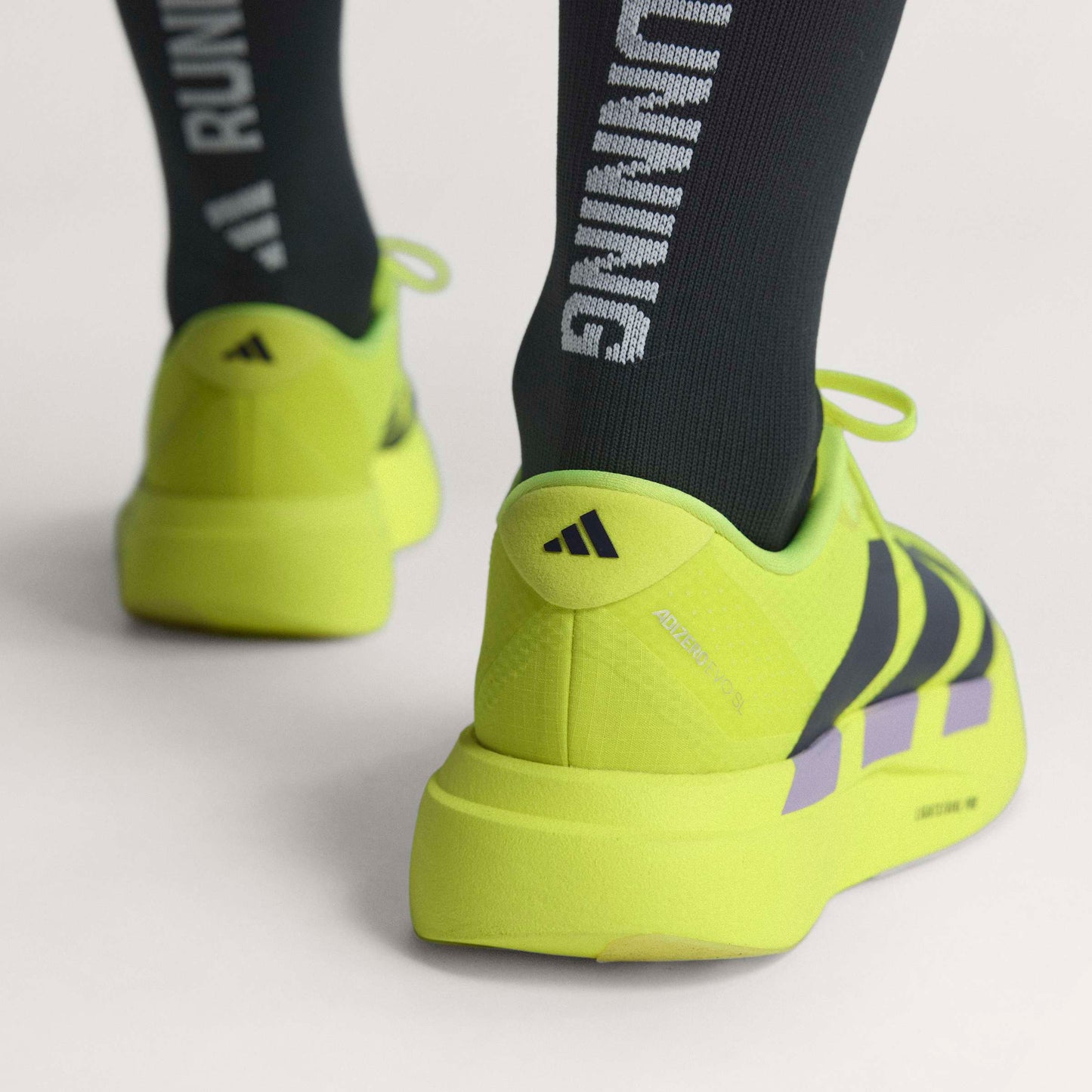 adidas Adizero Evo SL Woven | Solar Yellow / Aurora Plum / Powder Plum | Womens