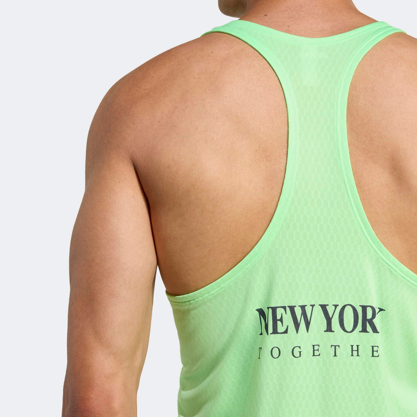 adidas Adizero NYC Running Singlet | Lime Burst | Mens