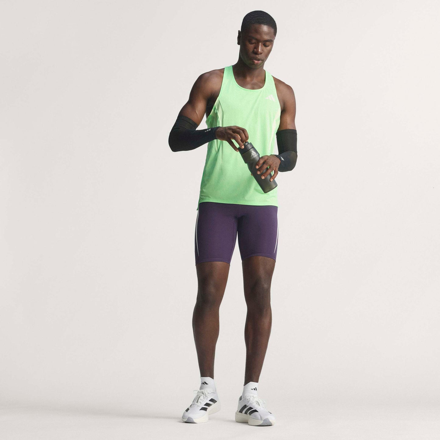 adidas Adizero NYC Running Singlet | Lime Burst | Mens