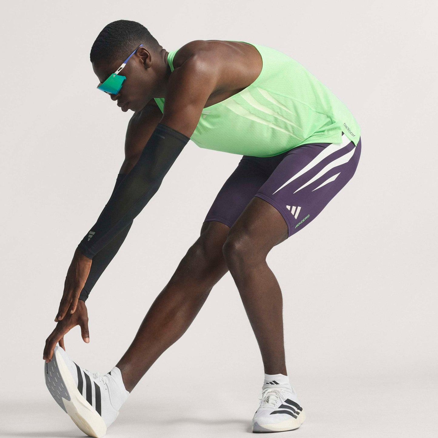 adidas Adizero NYC Running Singlet | Lime Burst | Mens