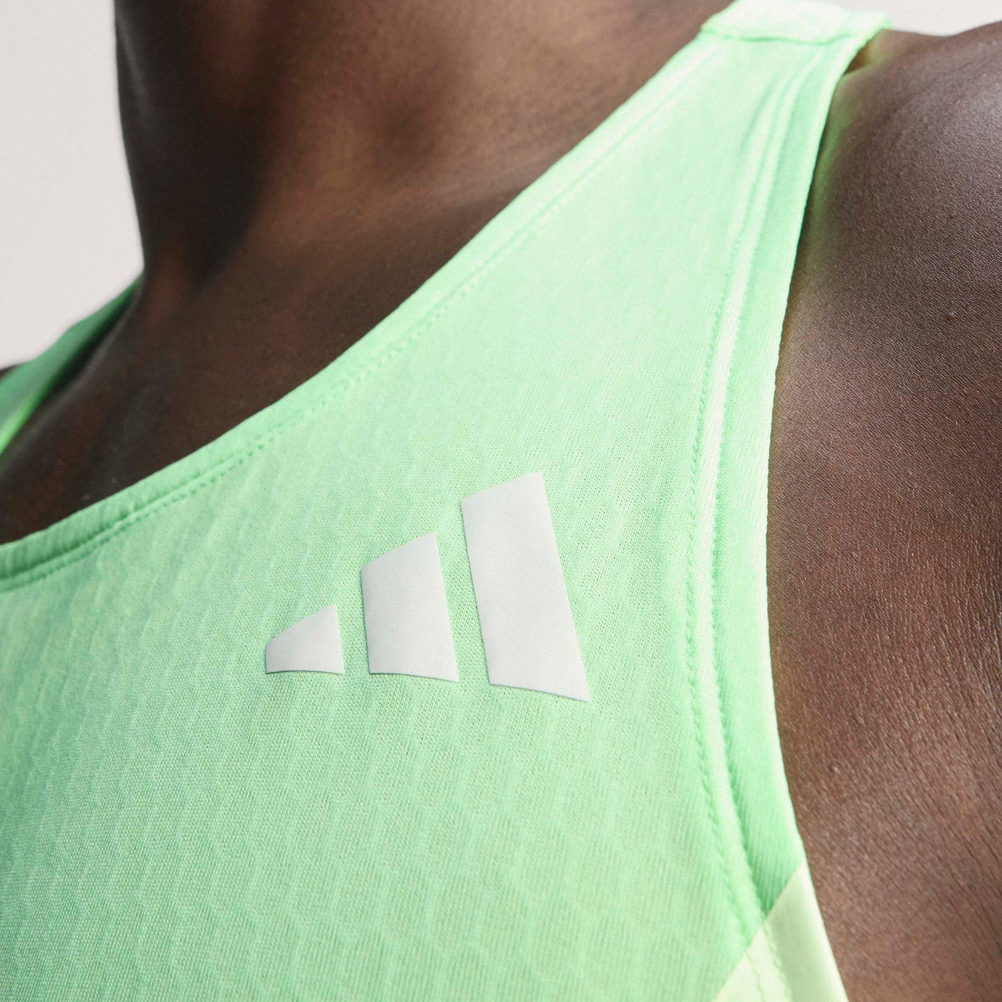 adidas Adizero NYC Running Singlet | Lime Burst | Mens