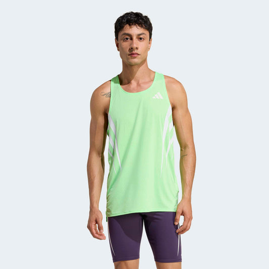 adidas Adizero NYC Running Singlet | Lime Burst | Mens