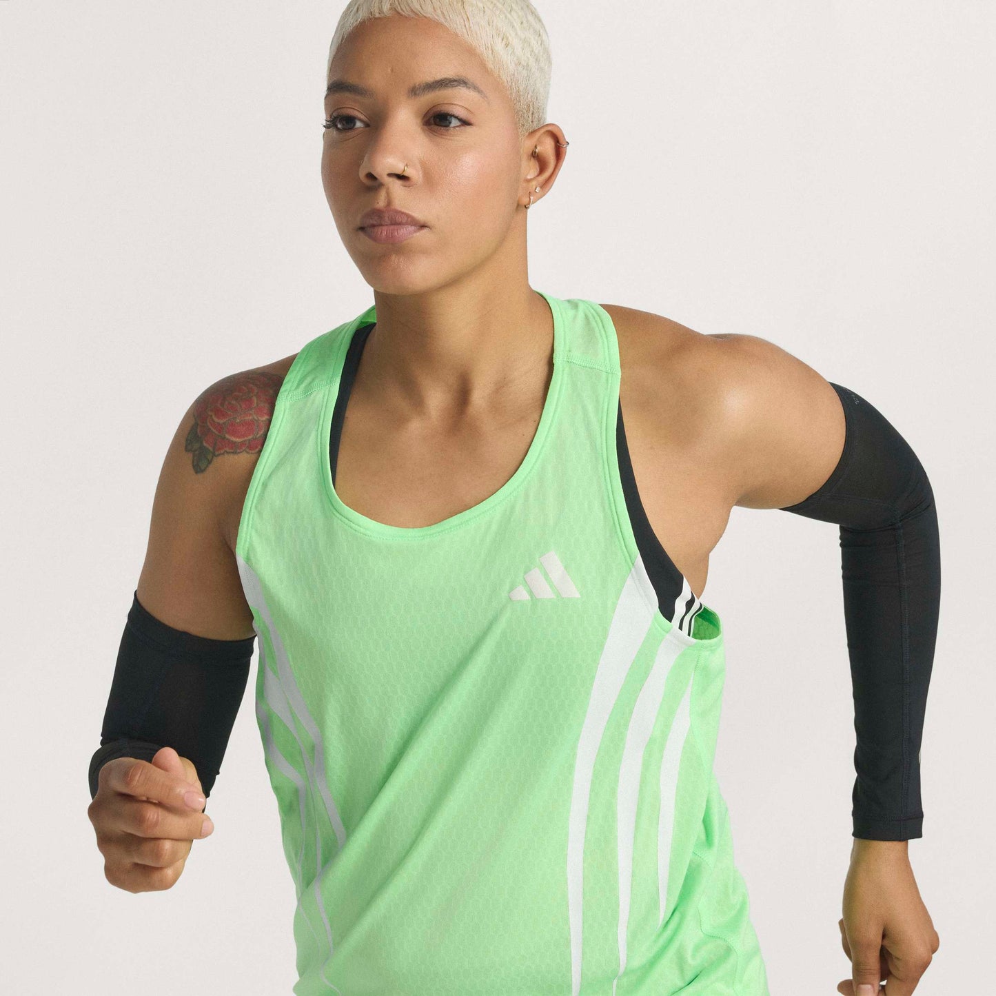 adidas Adizero NYC Running Singlet | Lime Burst | Womens