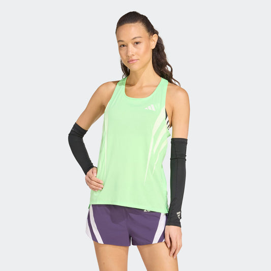 adidas Adizero NYC Running Singlet | Lime Burst | Womens