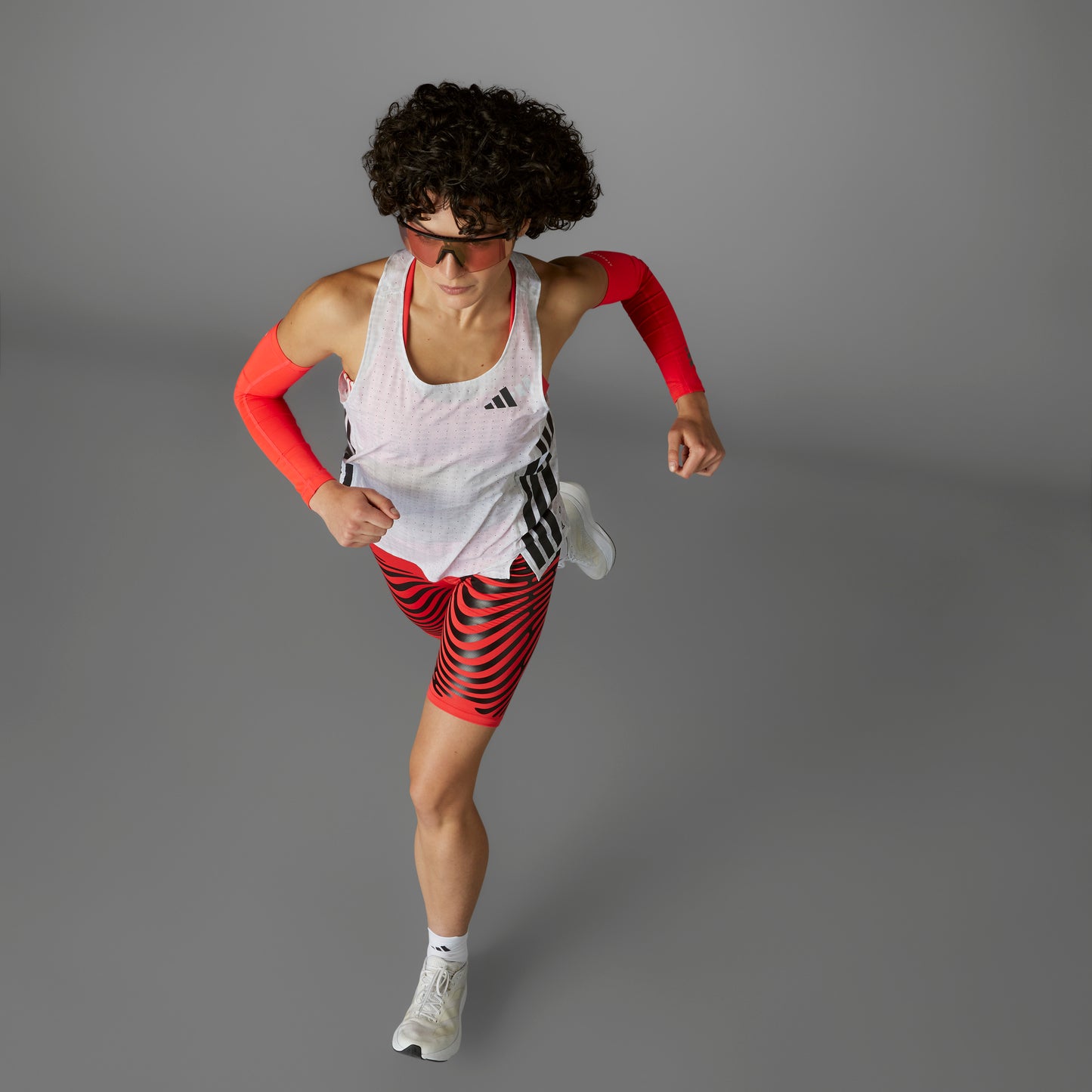 adidas Adizero Singlet | White / Light Solid Grey | Womens