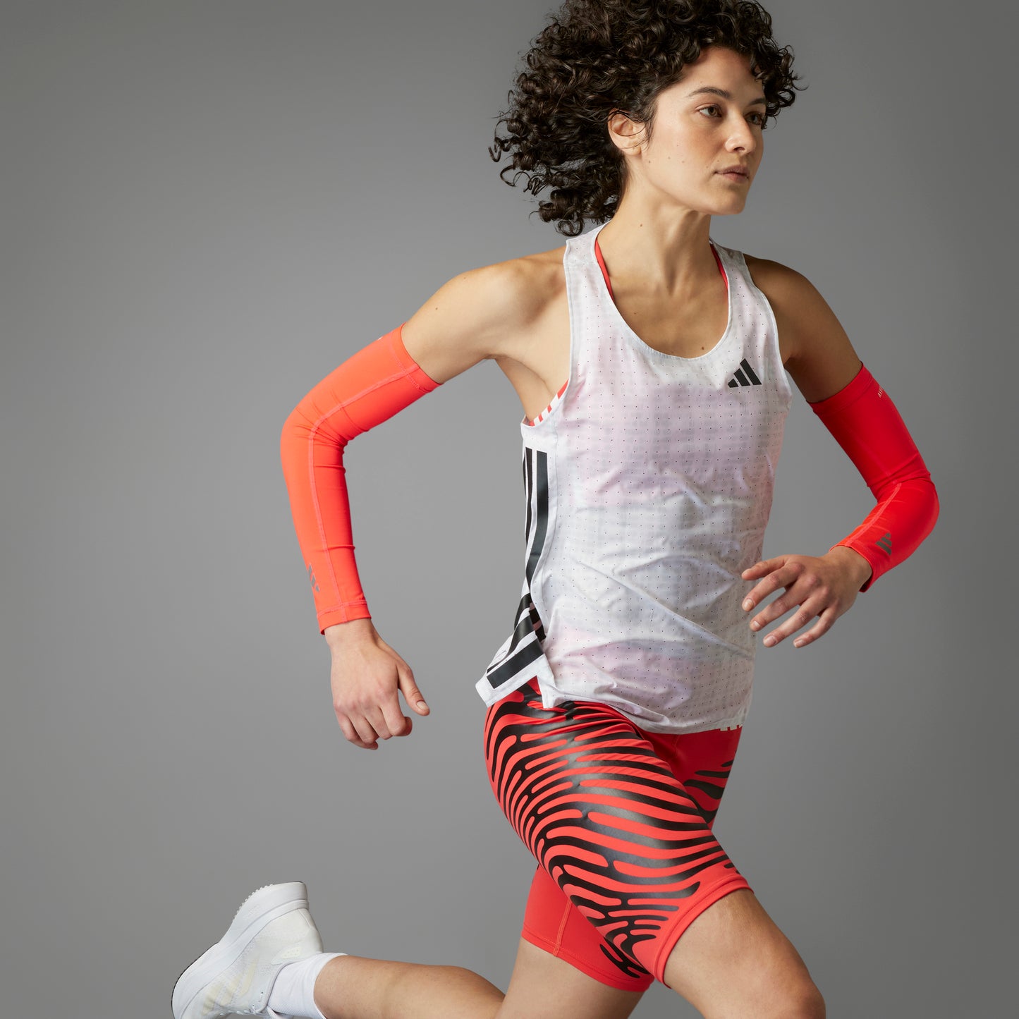 adidas Adizero Singlet | White / Light Solid Grey | Womens