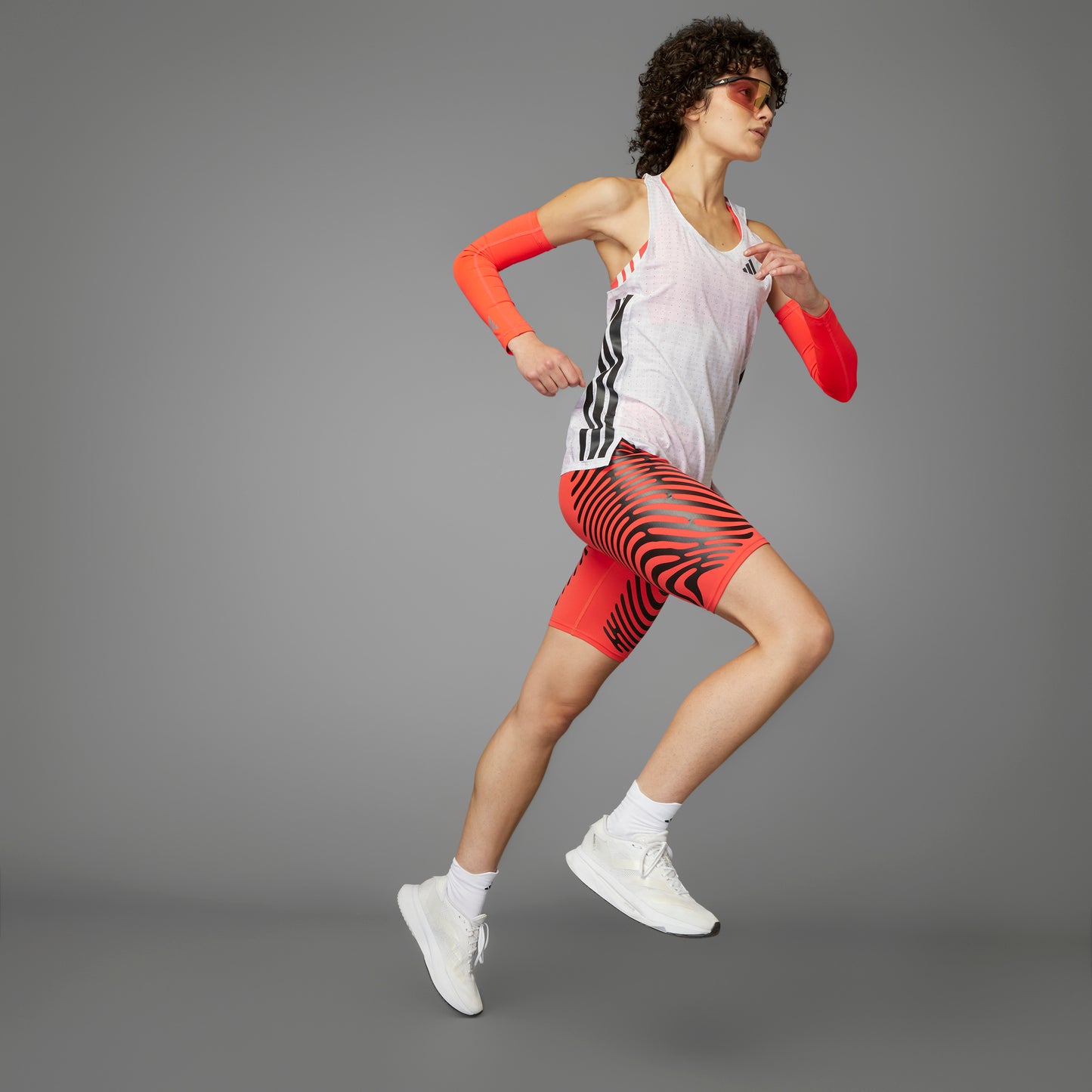 adidas Adizero Singlet | White / Light Solid Grey | Womens