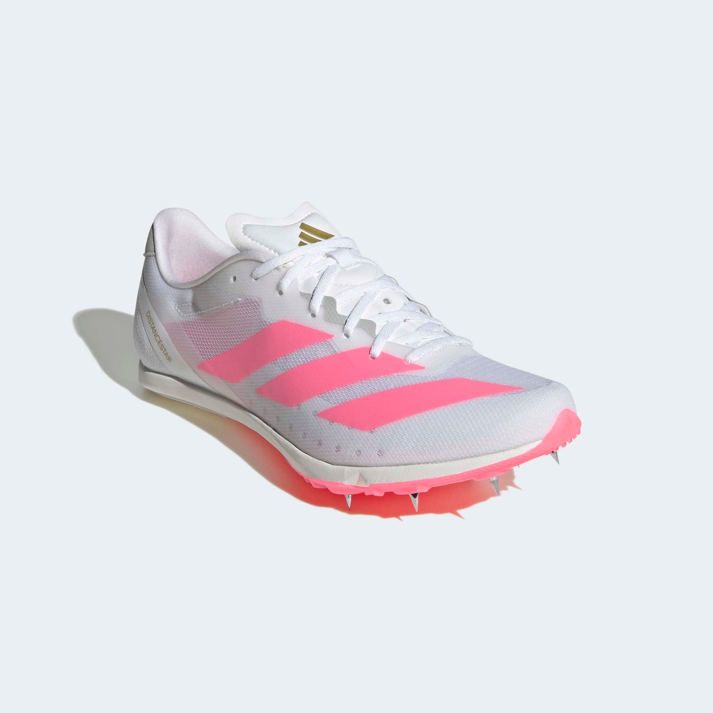 adidas Distancestar Spikes | Cloud White / Solar Turbo / Gold Metallic | Unisex