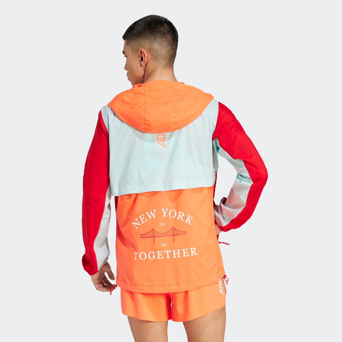 adidas NYC Jacket | Better Scarlet / App Solar Red / Semi Flash Aqua | Mens