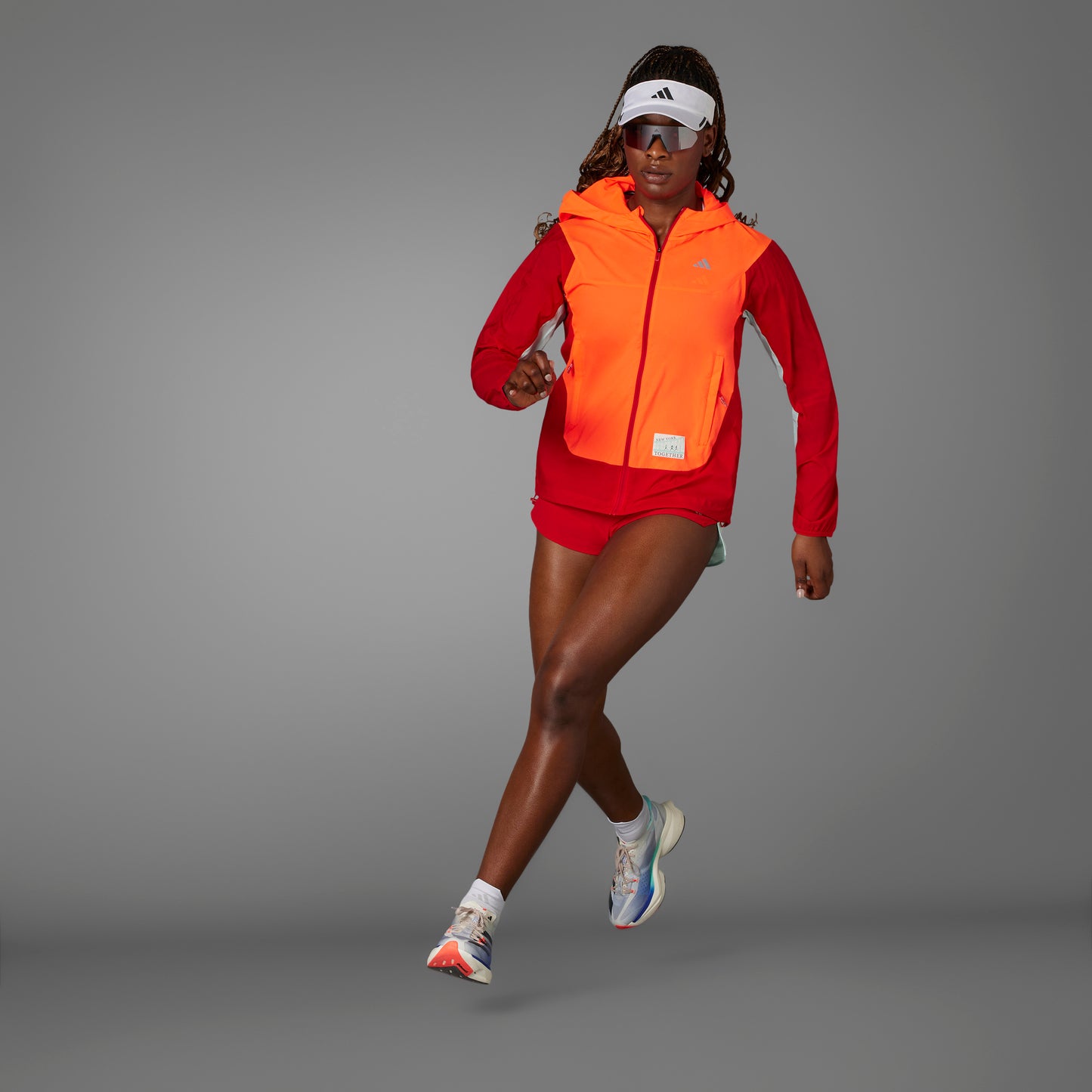 adidas NYC Jacket | Better Scarlet / Semi Flash Aqua / App Solar Red | Womens