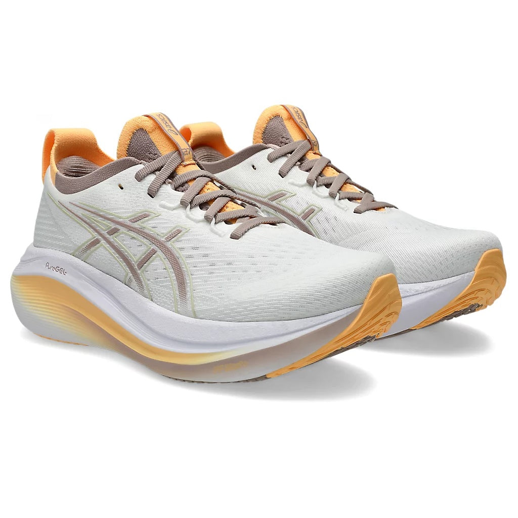 Asics Gel-Nimbus 27 | White / Fawn | Womens