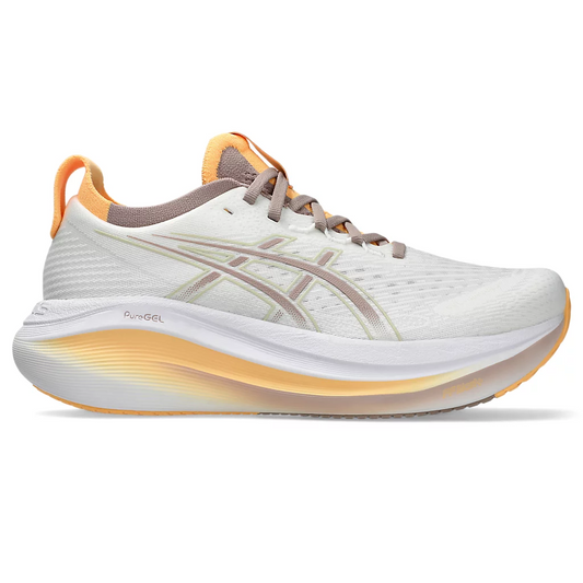 Asics Gel-Nimbus 27 | White / Fawn | Womens
