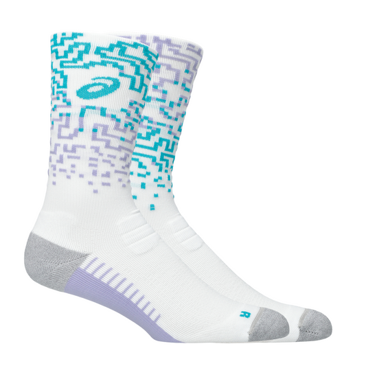 Asics Performance Run Crew Sock | White / Energy Aqua / Fresh Air