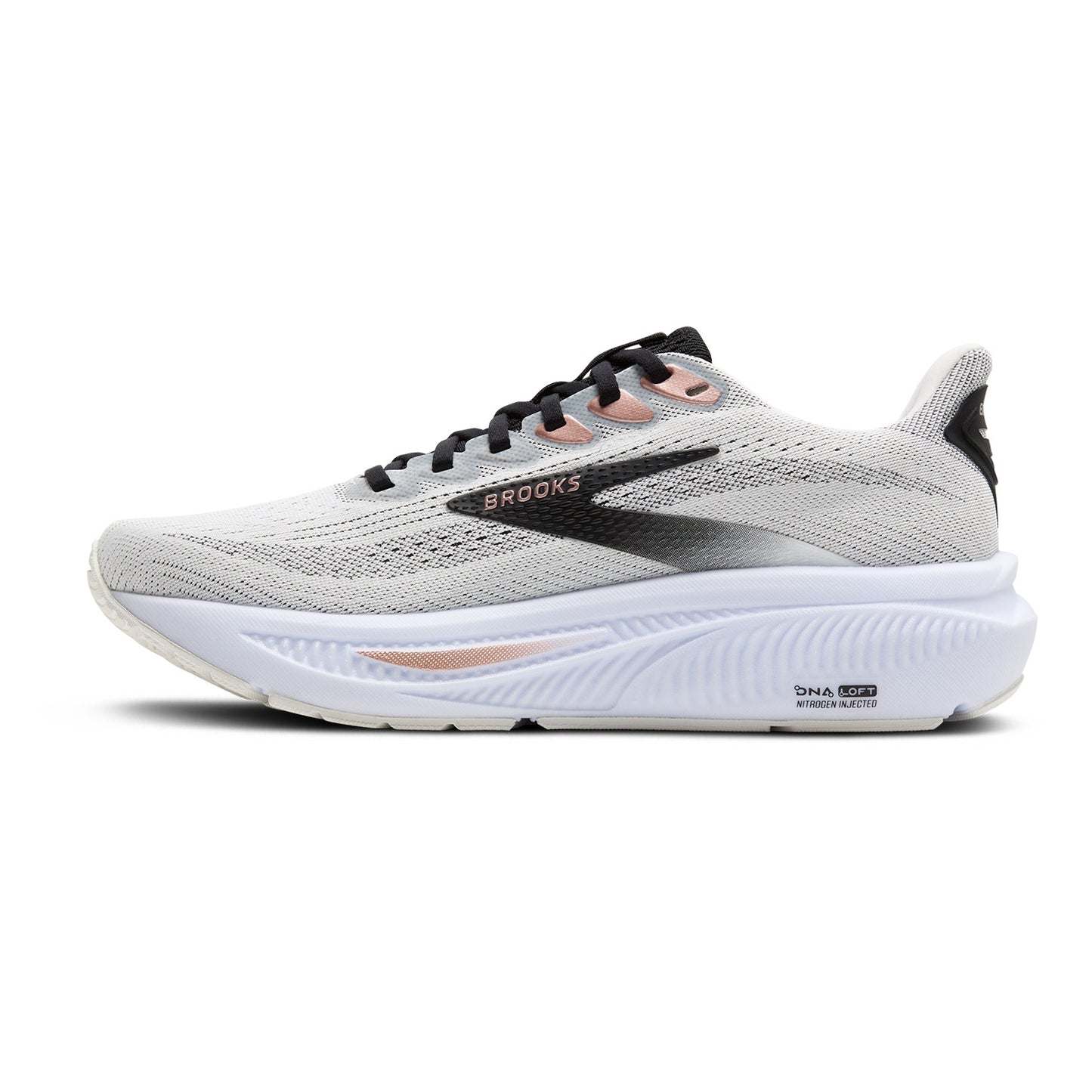 Brooks Ghost 17 | White / Black / Rose Gold | Womens