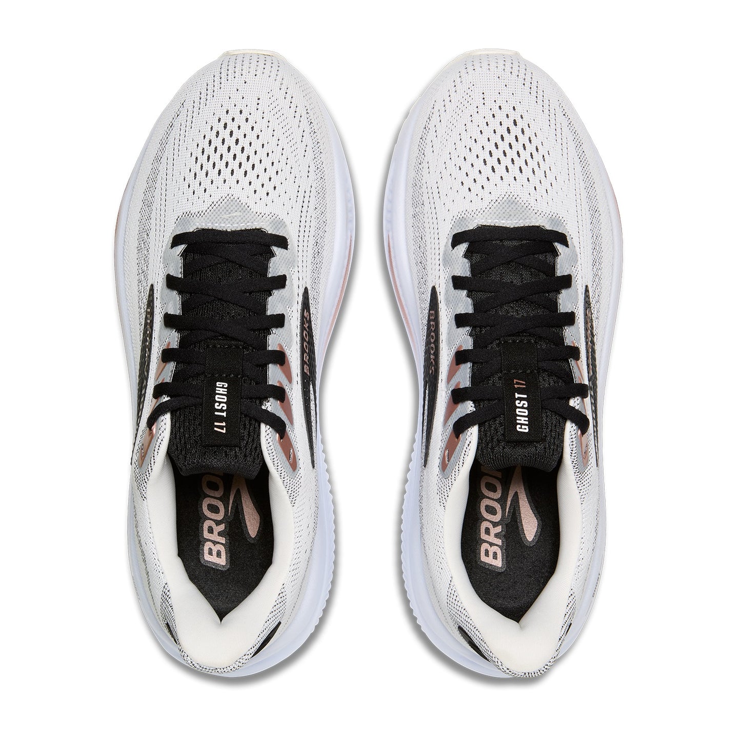 Brooks Ghost 17 | White / Black / Rose Gold | Womens