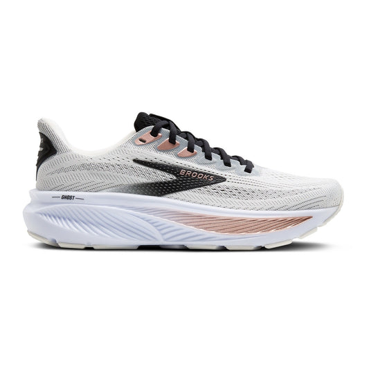 Brooks Ghost 17 | White / Black / Rose Gold | Womens