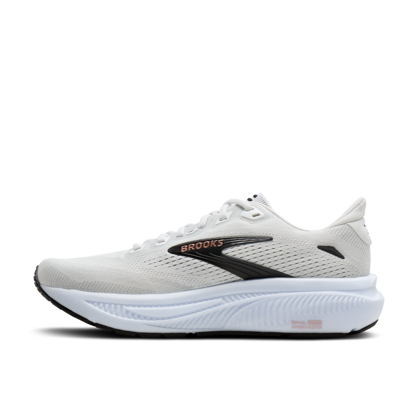 Brooks Ghost 18 | White / Black / Rose Gold | Womens
