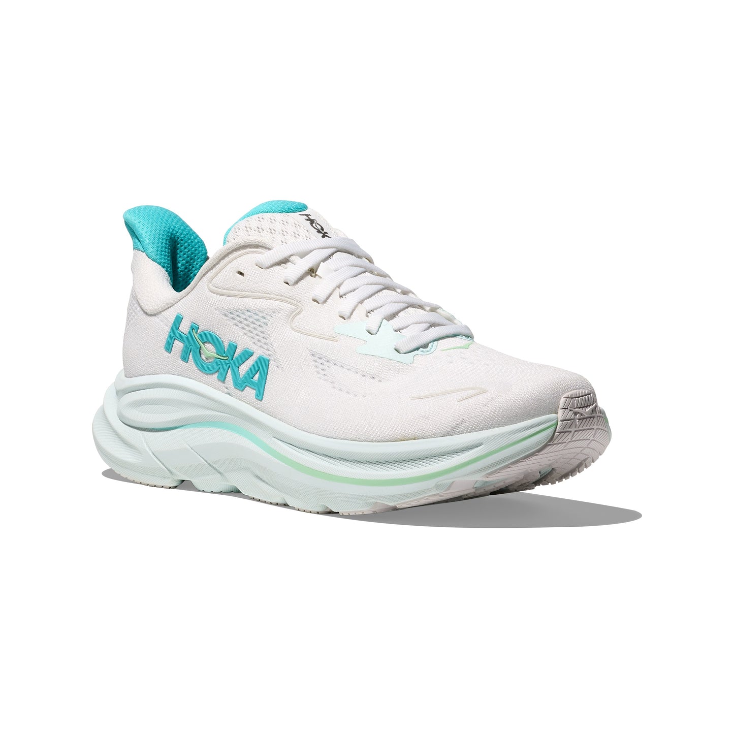 Hoka Clifton 10 Wide | White / Cielo Blue | Womens