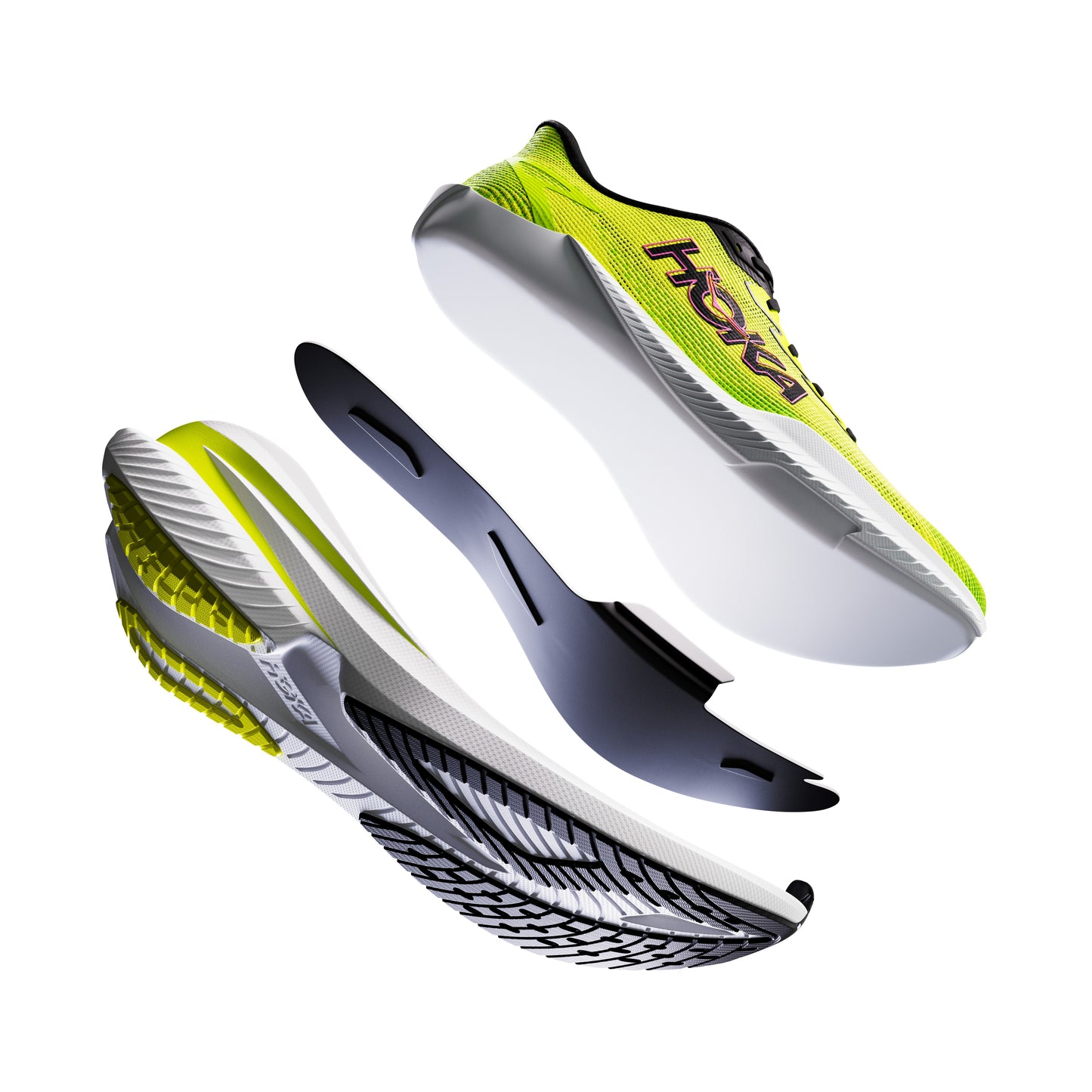Hoka Mach X 3 | White / Neon Tangerine | Mens