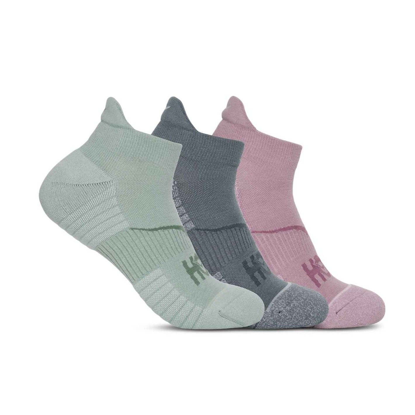 Hoka No-Show Run Sock | 3 Pack | Sage / Slate Blue / Fragrant Lilac